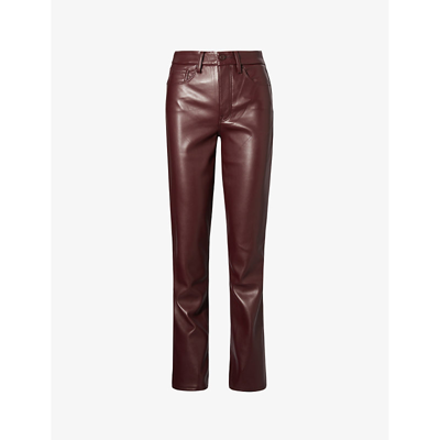Good American Good Icon Faux-leather Trousers In Violett