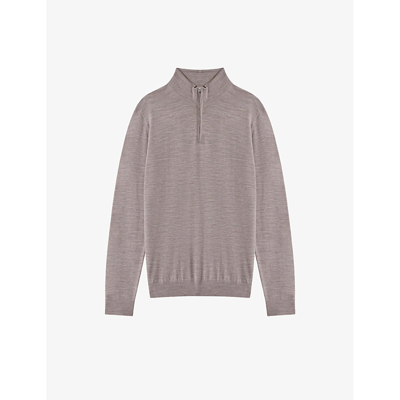 Reiss Mens Woodsmoke Blackhall Slim-fit Wool Jumper