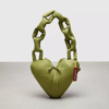 Coach Topia Loop Puffy Heart Bag In Olive Green