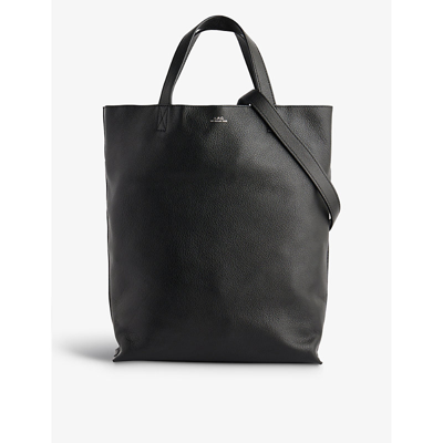 Apc Womens Noir Maiko Medium Leather Tote Bag