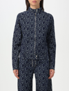 Ludovic De Saint Sernin Monogram-print Denim Jacket In Blue