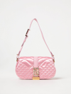 Versace Bag In Quilted Satin In Pink