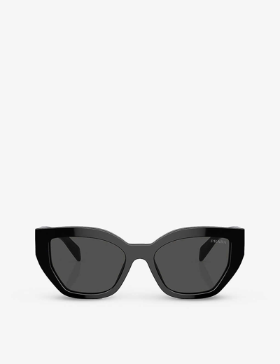 Prada Womens Black Pr A09s Butterfly-frame Acetate Sunglasses