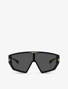 Versace Womens Black Ve4461 Irregular-frame Acetate Sunglasses In Black