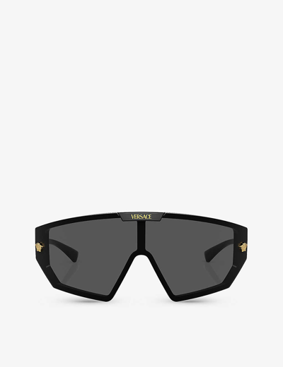 Versace Womens Black Ve4461 Irregular-frame Acetate Sunglasses