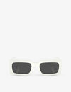 PRADA PRADA MEN'S WHITE PR A07S PILLOW-FRAME ACETATE SUNGLASSES