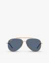 Ray Ban Ray-ban Womens Gold Rbr0101s Aviator Reverse Metal Sunglasses In Gold