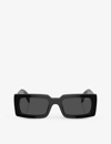 Prada Womens Black Pr A07s Pillow-frame Acetate Sunglasses In Black