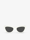 Prada Womens White Pr A02s Butterfly-shape Acetate Sunglasses In White