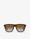 RAY BAN RAY-BAN WOMEN'S BROWN RBR0501S BOYFRIEND REVERSE SQUARE-FRAME INJECTED SUNGLASSES