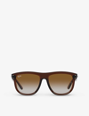 Ray Ban Boyfriend Reverse Sunglasses Transparent Brown Frame Brown Lenses 56-18 In Brown