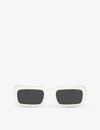 Prada Mens White Pr A12s Irregular-frame Acetate Sunglasses In White
