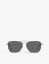 RAY BAN RAY-BAN WOMEN'S GREY RBR0102S CARAVAN REVERSE SQUARE-FRAME GUNMETAL SUNGLASSES