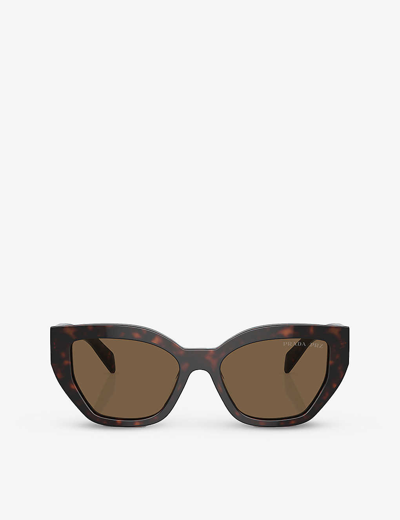 Prada Womens Brown Pr A09s Butterfly-frame Tortoiseshell Acetate Sunglasses