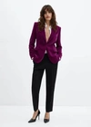 Mango Double-breasted Suit Jacket In Purple