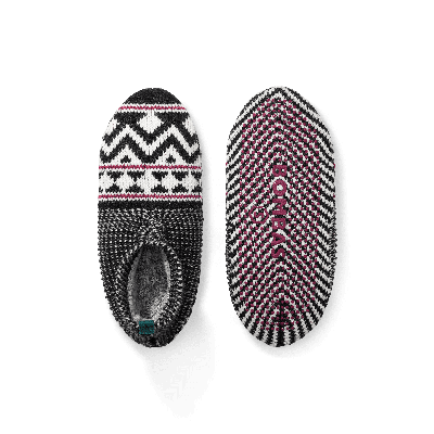 Bombas Fair Isle Gripper Slipper In Black