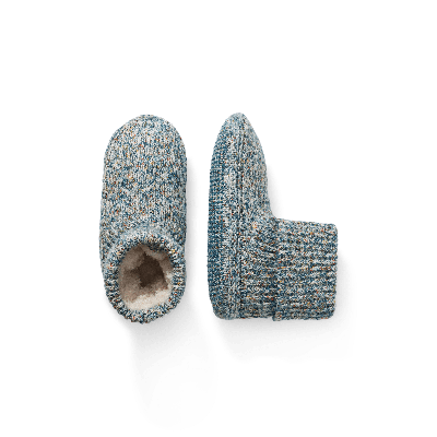 Bombas Sherpa-lined Bootie Gripper Slippers In Blue