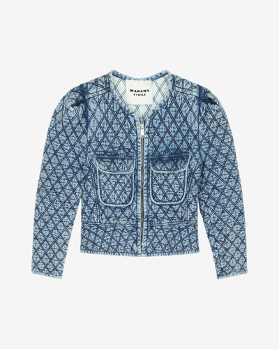 Isabel Marant Étoile Deliona Cotton Denim Jacket In Blue