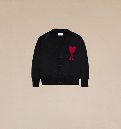 Ami Alexandre Mattiussi Red Adc Cardigan Clothing In Black