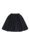 Milla Gathered Organza Mini Skirt In Black, Xo Xo In Black