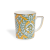 La Doublej Leaf-print Porcelain Mug In Yellow Garland