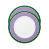 La Doublej Striped Porcelain Dinner Plates (set Of Two) In Rainbow Viola