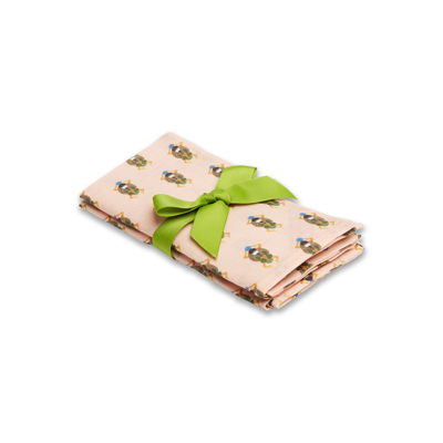 La Doublej Large Napkins Set Of 2 (45x45) In Pink Scarab