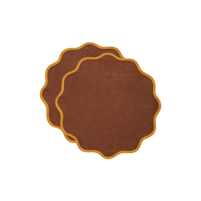 La Doublej Cloud Placemat Set Of 2 In Rainbow Chocolate