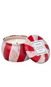 Voluspa Crushed Candy Cane Mini Tin Candle In Crushed Candy Cane
