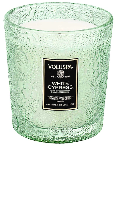 Voluspa White Cypress Classic Candle In Green