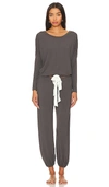 Eberjey Gisele Slouchy Set In Graphite & Ivory
