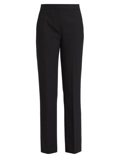 Theory High-waist Straight-leg Pant In Good Wool In Black