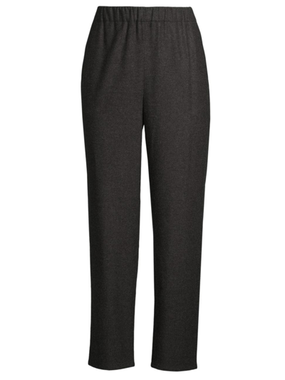 Eileen Fisher Women's Wool Tapered Ankle Pants In Charcoal