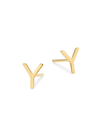 Saks Fifth Avenue Women's 14k Yellow Gold Initial Stud Earrings In Initial Y
