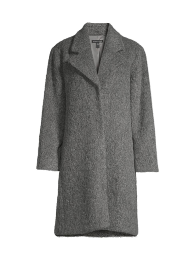 Eileen Fisher Missy Alpaca Boucle Notch-collar Coat In Grey
