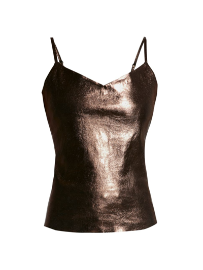 As By Df Women's Elodie Stretch Leather Tank Top In Bronze