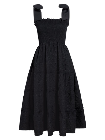 Hill House Home Women's The Ribbon Ellie Nap Dress In Black Puffy Jacquard  | ModeSens