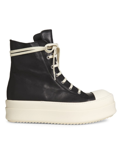 Rick Owens Mega Bumper Exaggerated-sole Leather High-top Sneakers In Black