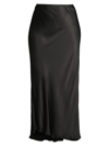 Baacal, Plus Size Women's Satin Slip Maxi Skirt In Black