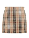 Burberry Catia Check Cotton Blend Mini Skirt In Neutrals