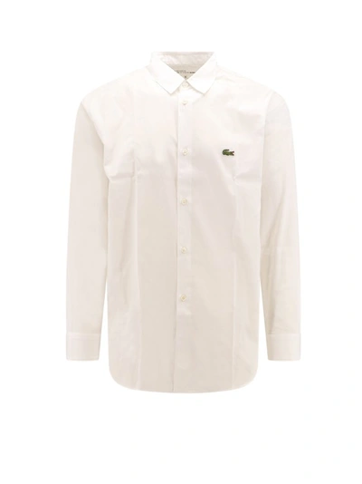 Comme Des Garçons Cotton Shirt With Frontal Lacoste Patch In Neutrals
