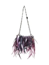 RABANNE PINK AND SILVER PLEXIGLASS FEATHERS SHOULDER BAG