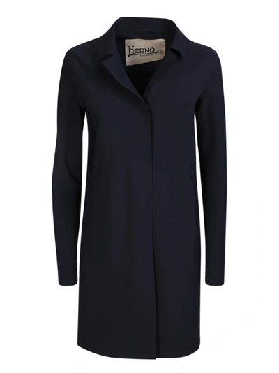 Herno Single-breasted Scuba Coat In Black