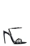 Saint Laurent Ava 105mm Rhinestone-embellished Sandals In Black