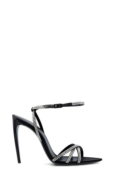 Saint Laurent Black Stiletto Sandals