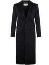 Saint Laurent Satin Coat Women In Black