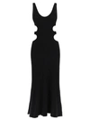 Chloé Cutout Crinkled Silk-linen Knit Maxi Dress In Black
