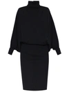 Saint Laurent Wool Dress Women In Black