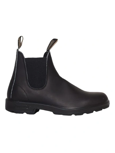 Blundstone Black Leather Ankle Boot With Black Side Elastics