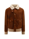 Brunello Cucinelli Long-sleeved Button-up Leather Jacket In Black